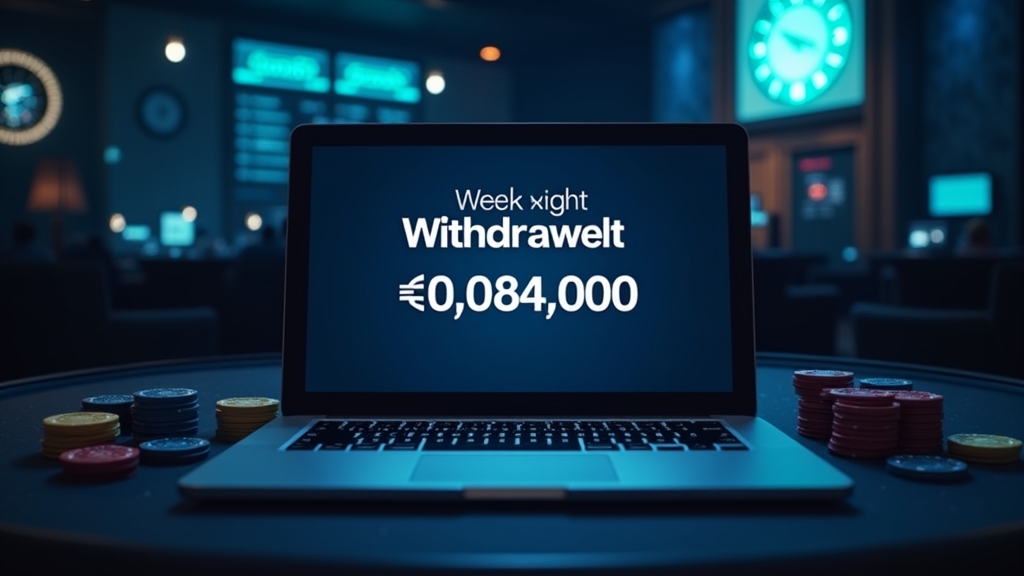 Weekendopname in een donker casino met een pauzestand en kalendergevoel
