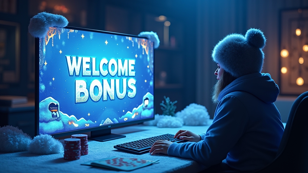 Nieuwe speler bekijkt de Eskimo welkomstbonus op een casinoscherm